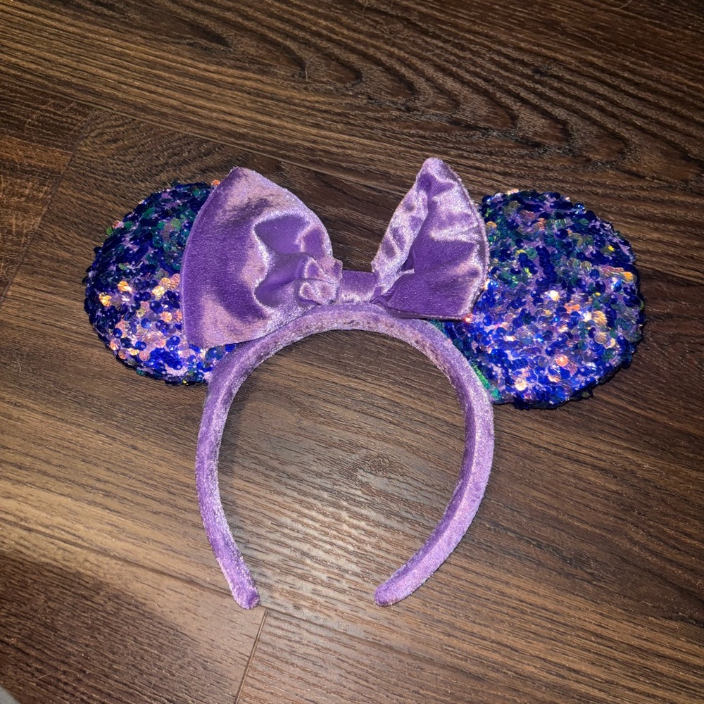 Purple Sequin Mouse Ears Headband